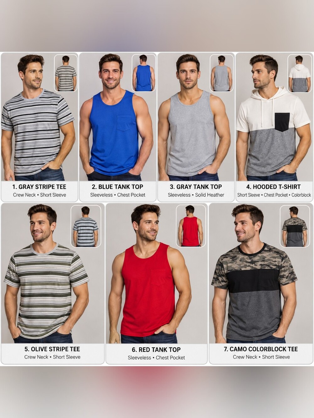 Mission Ridge Men’s X-Large 7-Piece T-Shirt & Tank Top Bundle